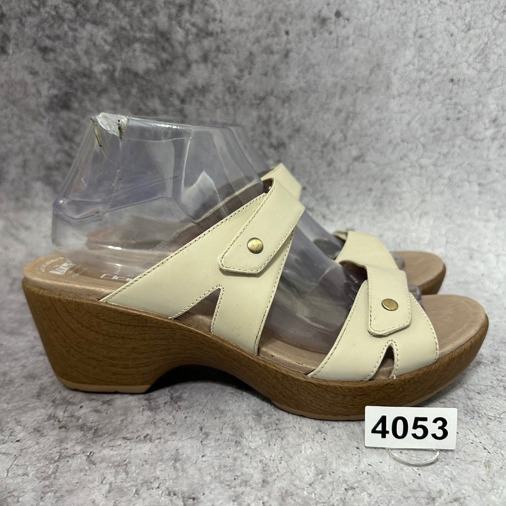 Dansko Jodi Sandals Women‎ 40 US 9.5-10 White Leather Wedge Heel Strappy Boho